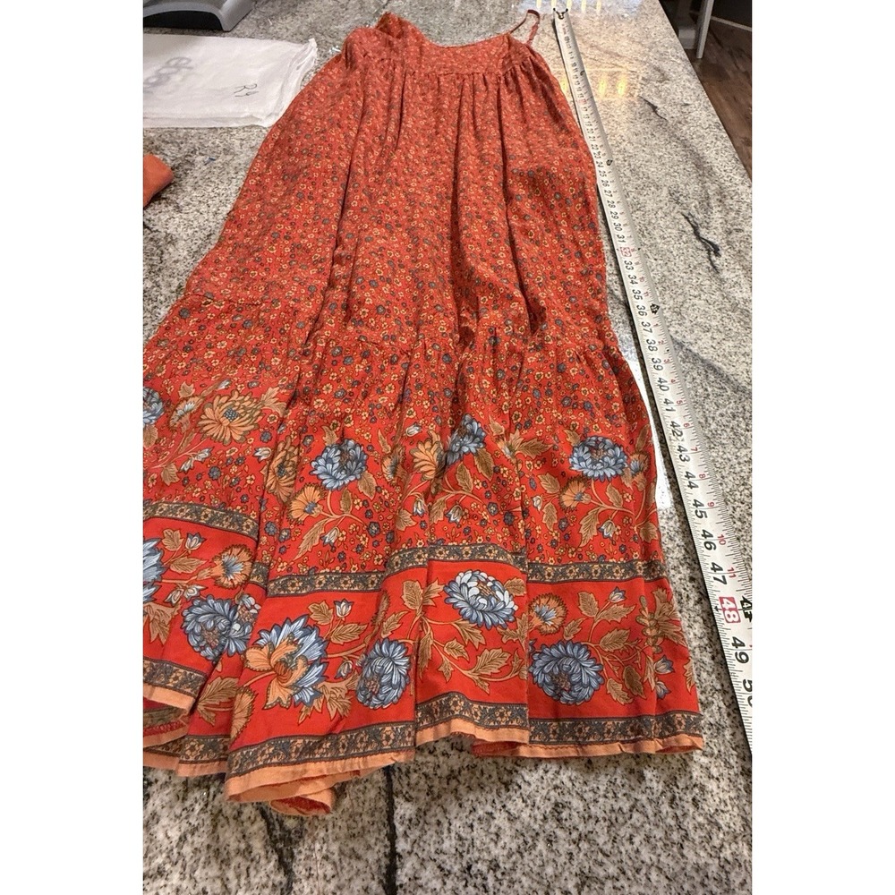 Natural Life Wide Leg Tiered Floral Romper Size S Oversized Pockets Sleeveless - Picture 15 of 15